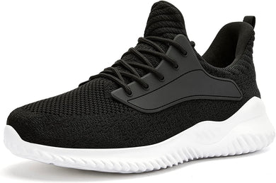 Men's Black/White Running Gym Breathable Walking Shoes