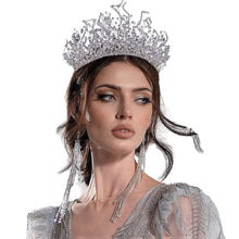 Load image into Gallery viewer, Silver Rhinestone Tiara Crystal Headpiece Accessories for Women (Headwear)