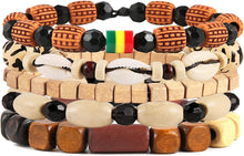 Load image into Gallery viewer, Charlie Shell Conch Hemp Cord Wood Beads Wristbands Bracelet