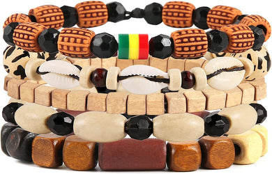Charlie Shell Conch Hemp Cord Wood Beads Wristbands Bracelet
