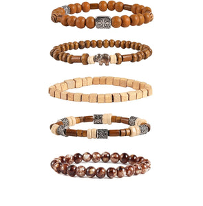 Jessie Elephant Hemp Cord Wood Beads Wristbands Bracelet