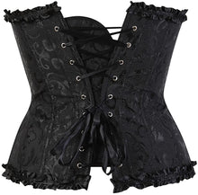 Load image into Gallery viewer, Corset Top Black Over Bust Victorian Lace Bustier Plus Size Lingerie
