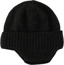 Load image into Gallery viewer, Black Knit Earflap Stocking Caps Beanie Hat with Ears