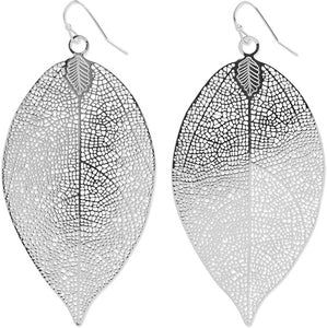 Vintage-Style Silver-Tone Leaf  Filigree Cutout Dangle Earrings