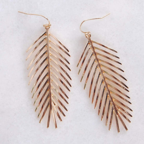 Bohemian Lightweight Gold Tone Palm Layered Dangle Earrings