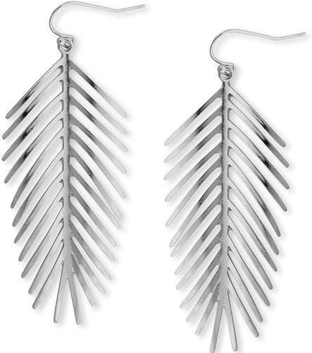 Bohemian Lightweight Silver Tone Palm Layered Dangle Earrings