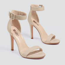 Load image into Gallery viewer, Open Toe Beige Pu High Heel Stiletto Sandals