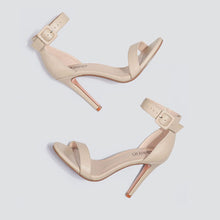 Load image into Gallery viewer, Open Toe Beige Pu High Heel Stiletto Sandals