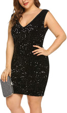 Load image into Gallery viewer, All Dressed Up Elegant Black Plus Size Sleeveless Mini Dresses