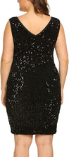 Load image into Gallery viewer, All Dressed Up Elegant Black Plus Size Sleeveless Mini Dresses