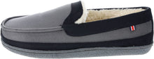 Load image into Gallery viewer, Moccasin Grey Black Two-Tone Warm Soft Classic Slipper