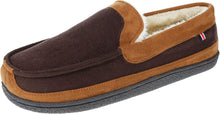 Load image into Gallery viewer, Moccasin Dark Brown Two-Tone Warm Soft Classic Slipper
