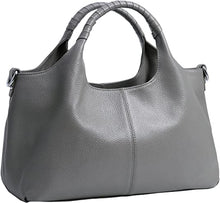 Load image into Gallery viewer, Genuine Leather Gray  Tote Handbags
