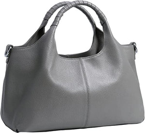 Genuine Leather Gray  Tote Handbags