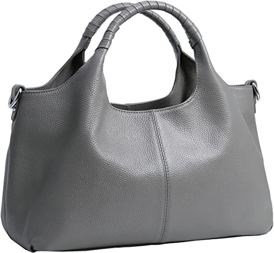 Genuine Leather Gray  Tote Handbags