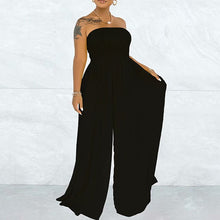 Load image into Gallery viewer, Wild Free Black Off Shoulder Dress tube Loose Romper with Pockets Jumpsuit