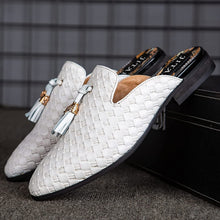 Load image into Gallery viewer, Mules White Slip-On Men&#39;s Backless Loafers Shoes
