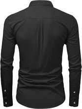 Load image into Gallery viewer, Men&#39;s Casual Black Button Down Long Sleeve Shirt