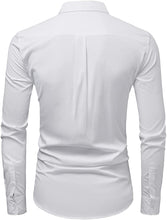 Load image into Gallery viewer, Men&#39;s Crisp White Button Down Long Sleeve Shirt
