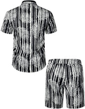 Load image into Gallery viewer, Men&#39;s Hawaiian Prints Black Button Down Shirt-Pants Set