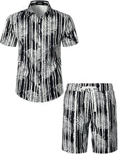 Load image into Gallery viewer, Men&#39;s Hawaiian Prints Black Button Down Shirt-Pants Set