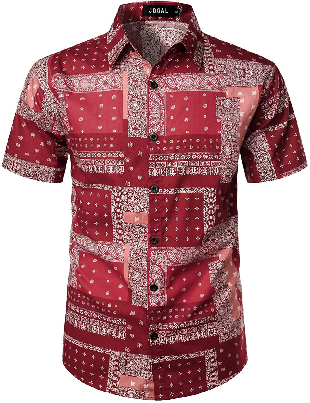 Vintage Red Bandana Print Button Down Hawaiian Shirts