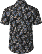 Load image into Gallery viewer, Vintage Black Bandana Print Button Down Hawaiian Shirts