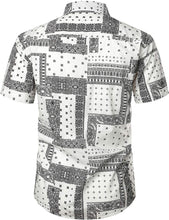 Load image into Gallery viewer, Vintage White Bandana Print Button Down Hawaiian Shirts