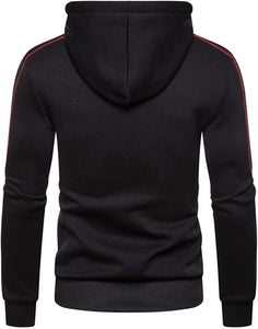 Casual Black Full Zip Lightweight Hoodie Sweatshirts