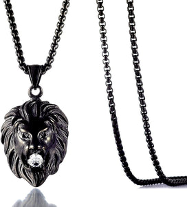 Men's Gold Necklace Lion Pendant Necklace