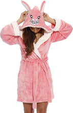 Load image into Gallery viewer, Modernistic Pink Bunny Velour Nightwear Women&#39;s Robe