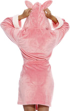 Load image into Gallery viewer, Modernistic Pink Bunny Velour Nightwear Women&#39;s Robe