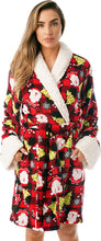 Load image into Gallery viewer, Stylish Christmas Plaid Sherpa Shawl Collar Women&#39;s Robe