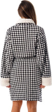 Load image into Gallery viewer, Stylish Houndstooth Sherpa Shawl Collar Women&#39;s Robe