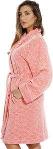 Trendy Coral Velour Kimono Nightwear Women's Robe