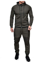 Load image into Gallery viewer, Solid Gray Hooded Athletic 2 Pieces Tracksuits