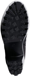 Nellies Black Chunky Heel Ankle Cut Platform Booties