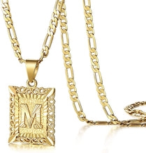 Load image into Gallery viewer, Gold Plated Square Capital Monogram Necklace