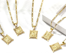 Load image into Gallery viewer, Gold Plated Square Capital Monogram Necklace