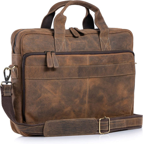 Satchel Distressed Tan Leather Premium Messenger Bag