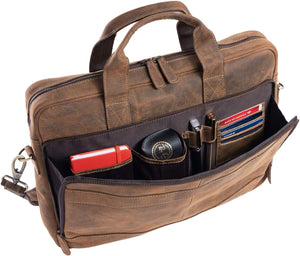 Satchel Distressed Tan Leather Premium Messenger Bag