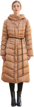 Load image into Gallery viewer, Long Khaki Down Puffer Jacket Maxi Warm Winter Coat with Hood