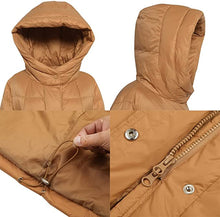 Load image into Gallery viewer, Long Khaki Down Puffer Jacket Maxi Warm Winter Coat with Hood