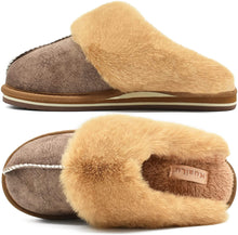 Load image into Gallery viewer, Fluffy Brown Dual Memory Foam Slippers