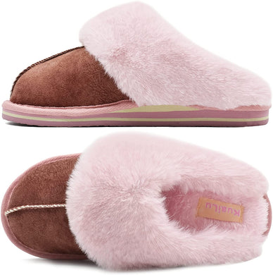 Fluffy Pink Dual Memory Foam Slippers