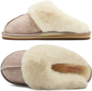 Fluffy Red Dual Memory Foam Slippers