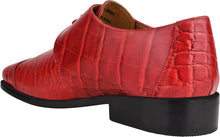 Load image into Gallery viewer, Men&#39;s Crocodile Lizard Red Lace Up Oxford Dress Shoes