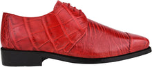 Load image into Gallery viewer, Men&#39;s Crocodile Lizard Red Lace Up Oxford Dress Shoes