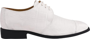 Men's Crocodile Lizard White Lace Up Oxford Dress Shoes