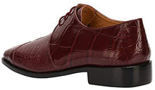 Load image into Gallery viewer, Men&#39;s Croco Lizard Burgundy Lace Up Oxford Dress Shoes